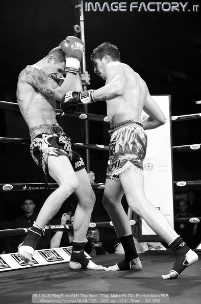 2011-04-30 Ring Rules 0451 Thai Boxe - 72kg - Marco Re ITA - Esteban Maza ESP.jpg